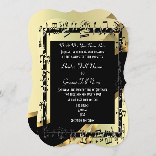 Invitation Chic or élégant mariage formel (Devant / Derrière)