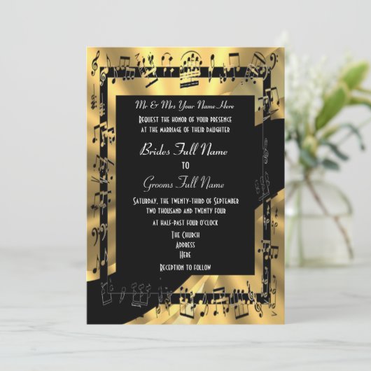 Invitation Chic or élégant mariage formel (Debout devant)