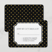 Invitation Chic Or Glamour et Points Noirs RSVP (Devant / Derrière)