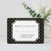 Invitation Chic Or Glamour et Points Noirs RSVP (Debout devant)