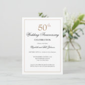 Invitation Chic Or Noir 50e Anniversaire de Mariage (Debout devant)