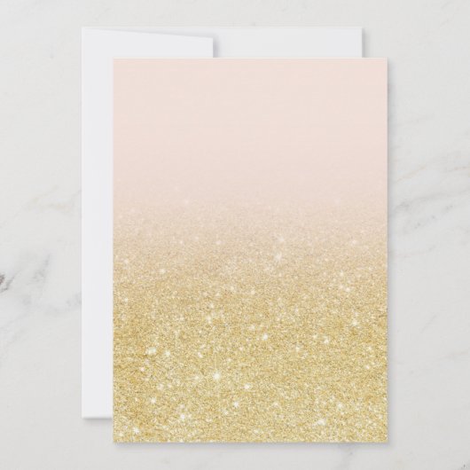 Invitation Chic or parties scintillant ombre script treize An (Dos)