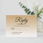 Invitation Chic or parties scintillant ombre Sweet 16 RSVP (Debout devant)