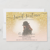 Invitation Chic or parties scintillant rose poupée poupée Swe (Devant)