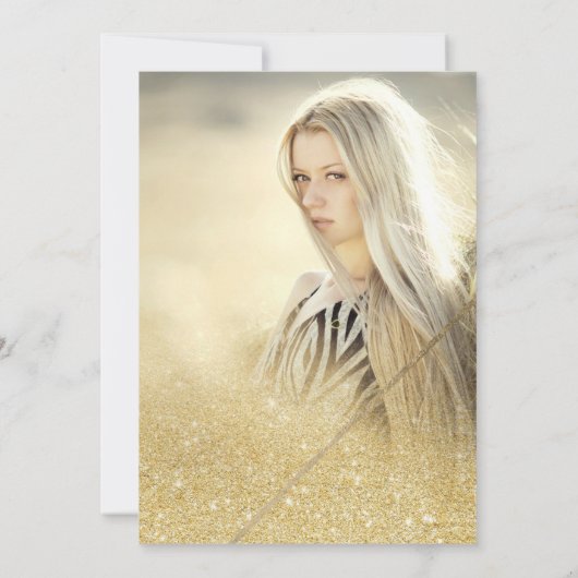 Invitation Chic or parties scintillant script ivoire photo Sw (Dos)