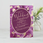 Invitation Chic or Plum Lilac Acrylique brosse Mariage (Debout devant)