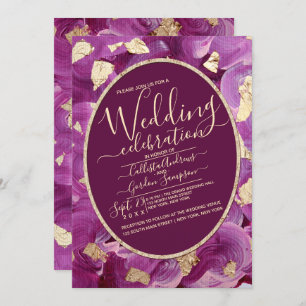 Invitation Chic or Plum Lilac Acrylique brosse Mariage
