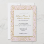 Invitation Chic or rose pâle Confetti Mariage étincelant (Devant)