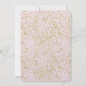 Invitation Chic or rose pâle Confetti Mariage étincelant (Dos)