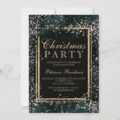 Invitation Chic or typographie feuille neige élégant Noël (Devant)
