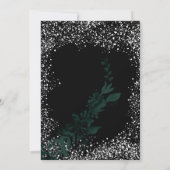 Invitation Chic or typographie feuille neige élégant Noël (Dos)