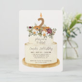 Invitation Chic Orange Automne Automne 2e Anniversaire Gâteau (Debout devant)