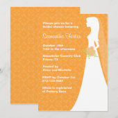 Invitation Chic Orange Douche nuptiale (Devant / Derrière)