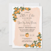 Invitation Chic Orange Drive By Baby shower Citrus Quarantine (Devant)