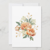 Invitation Chic Orange Peony Rustique Floral Verdure Annivers (Dos)