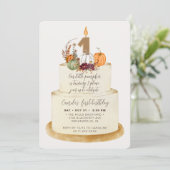 Invitation Chic Orange Petit Citrouille Premier Anniversaire (Debout devant)