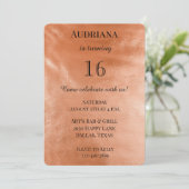 Invitation Chic Orange Poeach Spice Glam Parties scintillant (Debout devant)