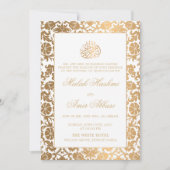Invitation Chic Oriental Blanc musulman islamique mariage (Devant)