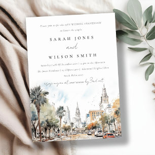 Invitation Chic Orlando Florida Mariage de Skyline Anniversai