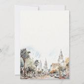 Invitation Chic Orlando Floride Skyline Aquarelle Anniversair (Dos)