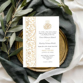 Invitation Chic Ornate Floral White & Gold Islamic Wedding