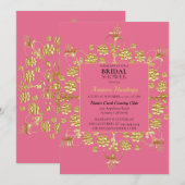 Invitation Chic Ornate Gold Floral (Devant / Derrière)