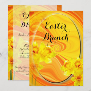 Invitation Chic Ovale Narcisse Résumé Pâques Brunch