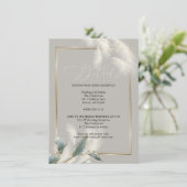 Invitation Chic Pampas Grass Turquoise Anthurium ivoire (Debout devant)