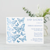 Invitation Chic papillon | Classic Blue Shine Baby shower (Debout devant)
