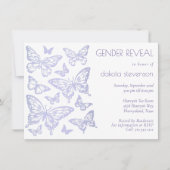 Invitation Chic papillon | Révélation de genre violet de lava (Devant)