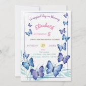 Invitation Chic papillons Pois Anniversaire (Devant)