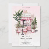 Invitation Chic, Paris, café français douche nuptiale (Devant)