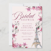 Invitation Chic Paris Cerry Blossom Fête des mariées rose (Devant)