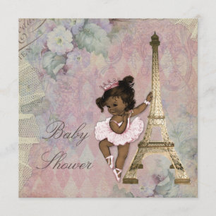 Invitation Chic Paris Ethnic Princess Ballerina Baby shower