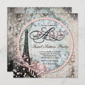 Invitation Chic Paris Sweet 16 Party (Devant / Derrière)