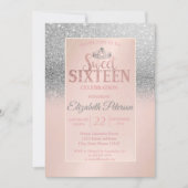Invitation Chic Parties scintillant Argent Bokeh, Tiara Sweet (Devant)