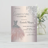 Invitation Chic Parties scintillant Argent Draps Robe Quincea (Debout devant)