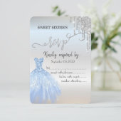 Invitation Chic Parties scintillant Argent Drips Blue Robe Sw (Debout devant)