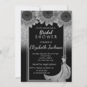 Invitation Chic Parties scintillant Argent Sunflower Fête des (Devant)