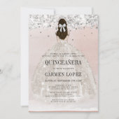Invitation Chic Parties scintillant d'argent princesse robe Q (Devant)