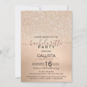 Invitation Chic Parties scintillant d'or Champagne Bacheloret (Devant)