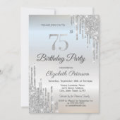 Invitation Chic Parties scintillant Drips Argent 75e annivers (Devant)
