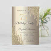 Invitation Chic Parties scintillant Drips Champagne 75e anniv (Debout devant)