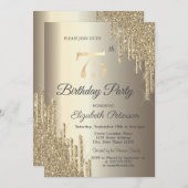 Invitation Chic Parties scintillant Drips Champagne 75e anniv (Devant / Derrière)