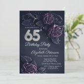 Invitation Chic Parties scintillant Drips Rose Gold 65e anniv (Debout devant)