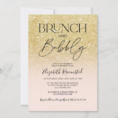 Invitation Chic parties scintillant or brunch chic bubbly nup (Devant)