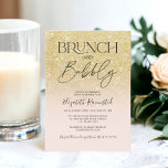 Invitation Chic parties scintillant or brunch chic bubbly nup<br><div class="desc">Parties scintillant moderne en or jaune chic ombre scintille pastel blush rose bridal douche party,  brunch et bulle moderne et chic script calligraphie.</div>