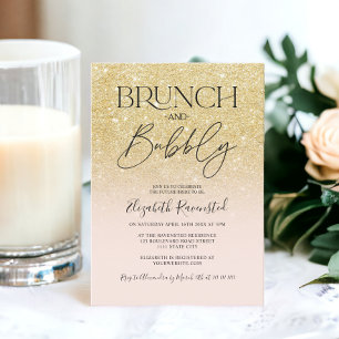 Invitation Chic parties scintillant or brunch chic bubbly nup