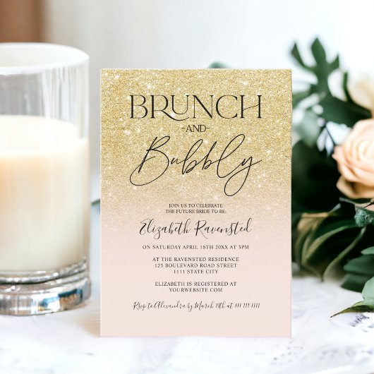 Invitation Chic parties scintillant or brunch chic bubbly nup