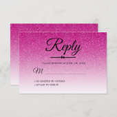 Invitation Chic Parties scintillant rose chaud Ombre Sweet 16 (Devant / Derrière)